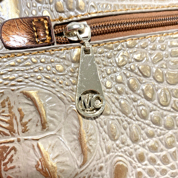 Y2K MC Marc Chantal Purse 2-Tone Moc Croc Textured Patent Crossbody Shoulder Bag - Picture 8 of 12